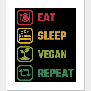 Eat Sleep Vegan Posters and Art